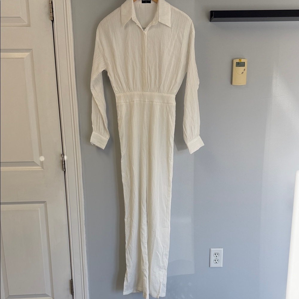 White Fox Long Sleeve Jumpsuit - Picture 1 of 7